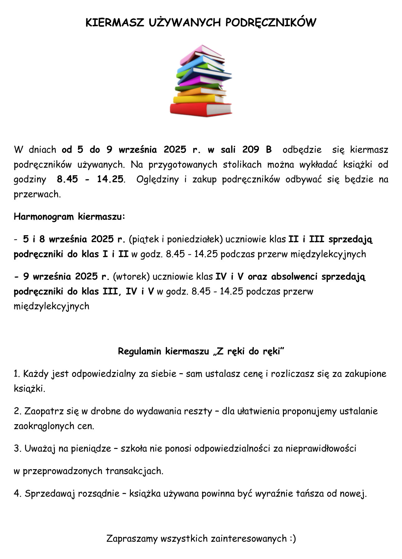 Kiermasz używanych podręczników