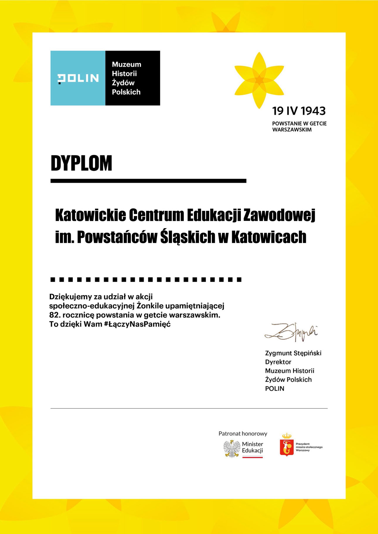 Dyplom - Akcja Żonkile